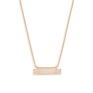 Kendra Scott Leanor Necklace - Rose Gold with Clear Drusy
